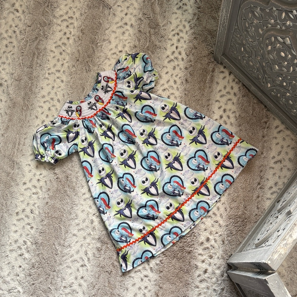 Disney Nightmare Before Christmas smocked dress girls xsmall Jack Skellington